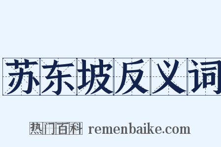苏东坡反义词是什么意思的图片